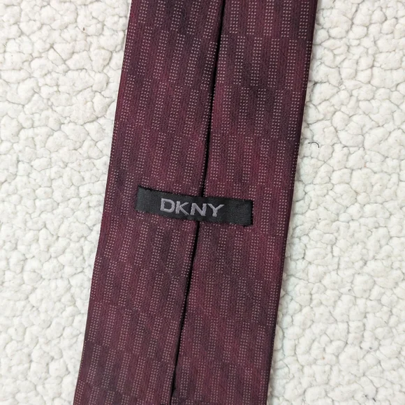 DKNY Dark Red Checkered Tie - Picture 3 of 3